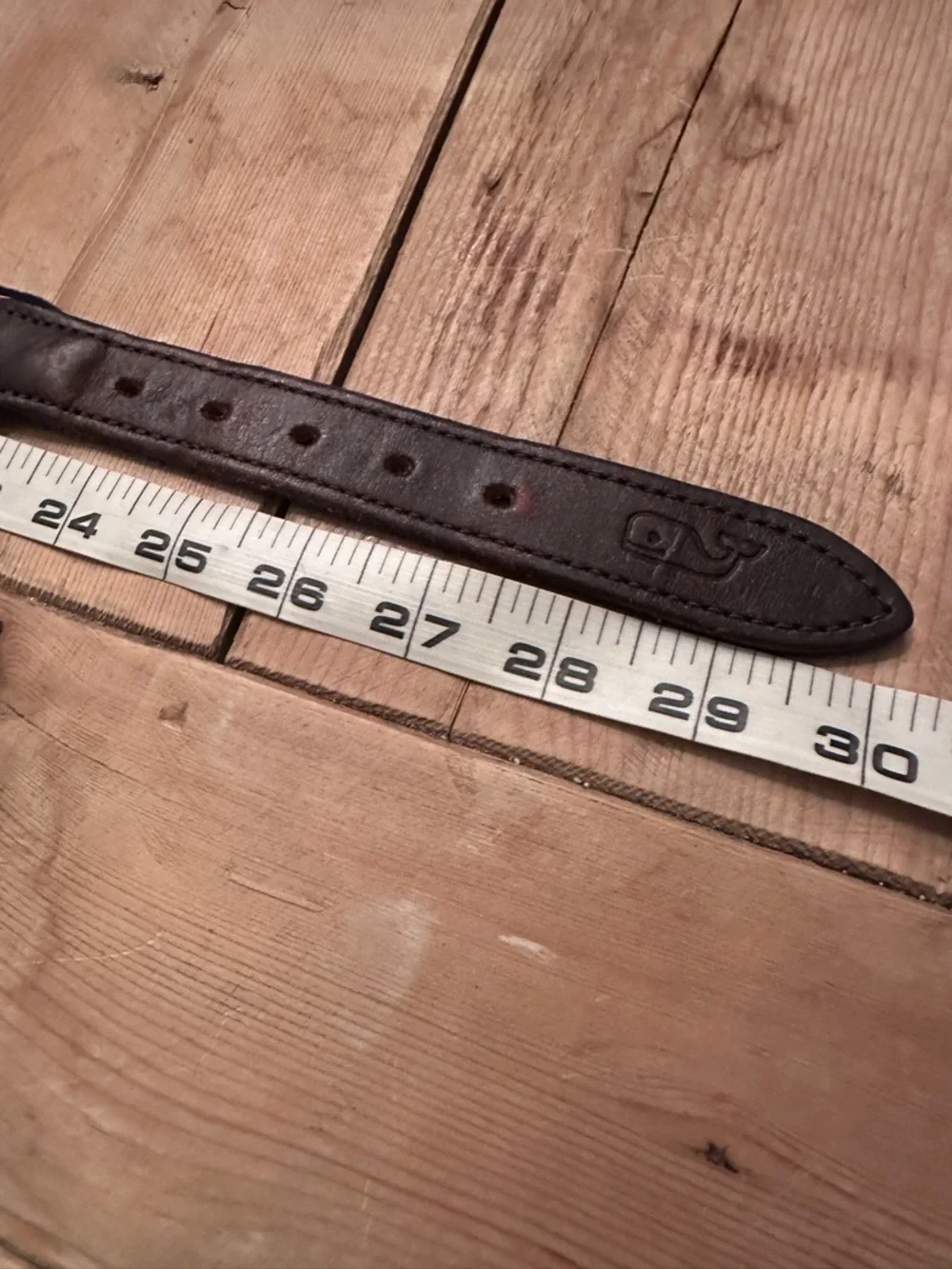 Vineyard Vines Canvas Club Woven Belt Unisex 24 Pink Whale Print Brown Leather